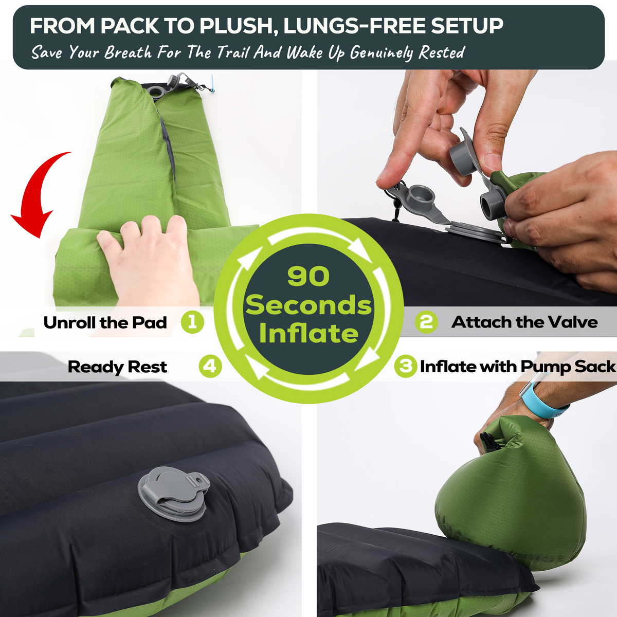 Gear Doctors Ultralight 17oz Camping Sleeping pad ApolloAir - Compact,