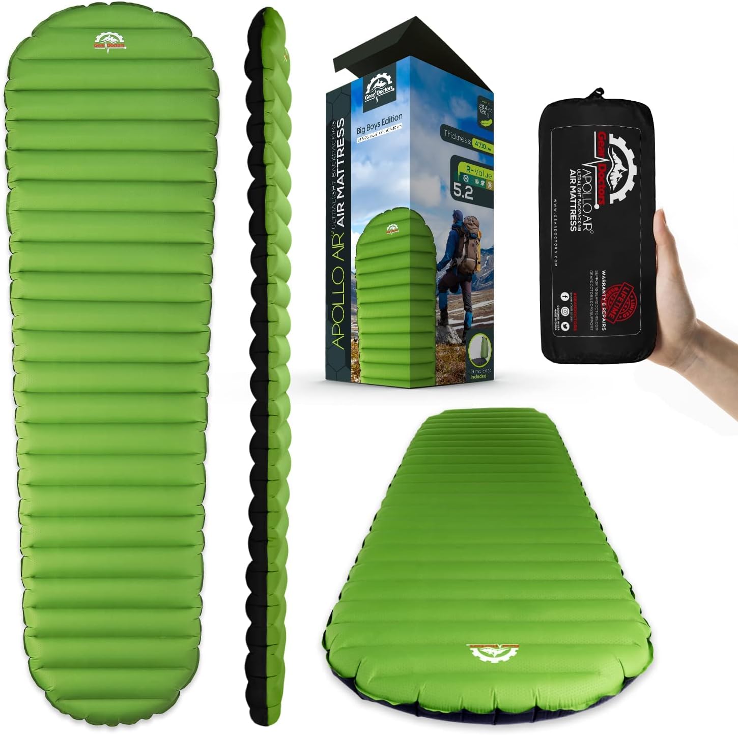 GearDoctors APOLLO AIR 　エアマット ApolloAir Ultralight Insulated Sleeping Pad | Gear Doctors