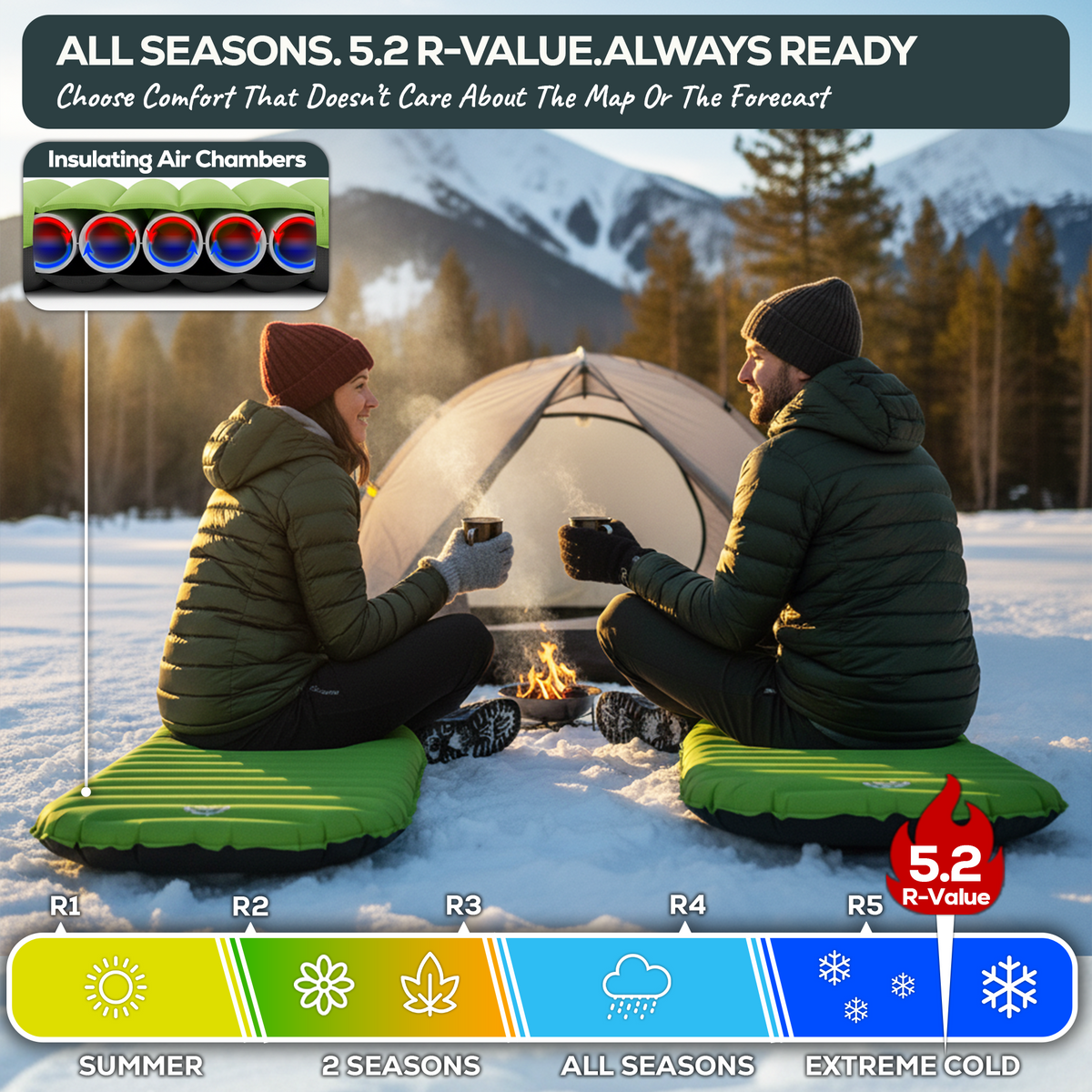 Gear Doctors ApolloAir 5.2 R-Value 17oz Ultralight Sleeping Pad